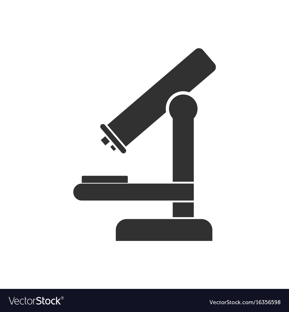 Black icon on white background medical microscope