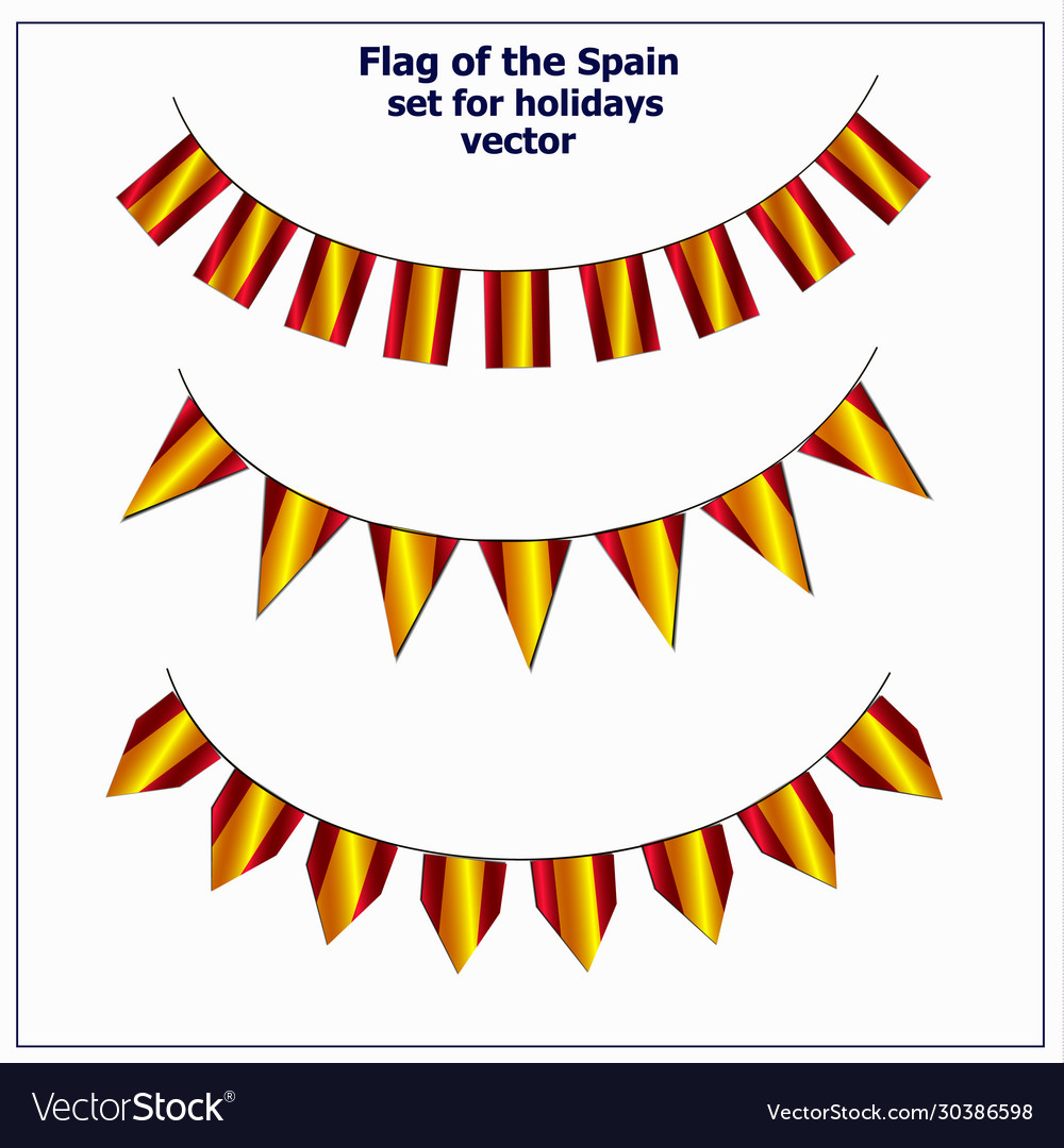 Bright set with flags spain happy spain day Vector Image