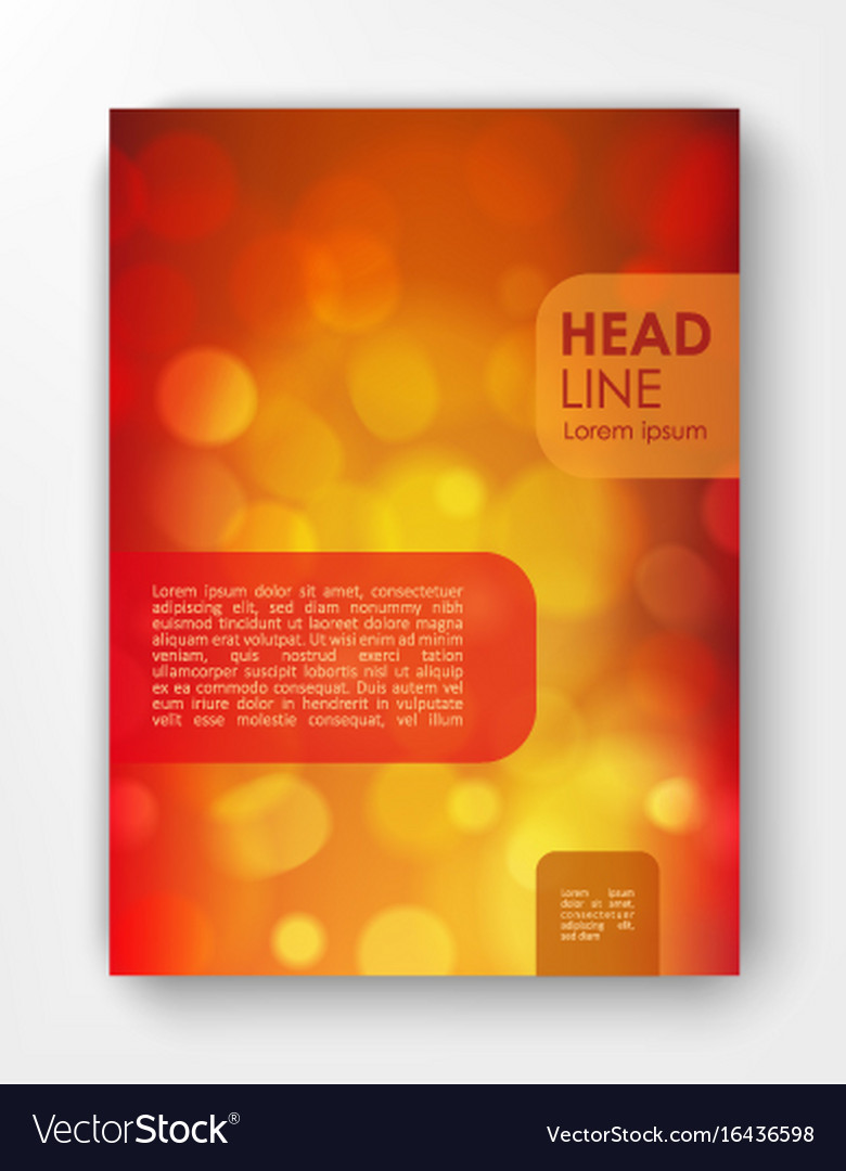 Brochure design template with bokeh backgrounds