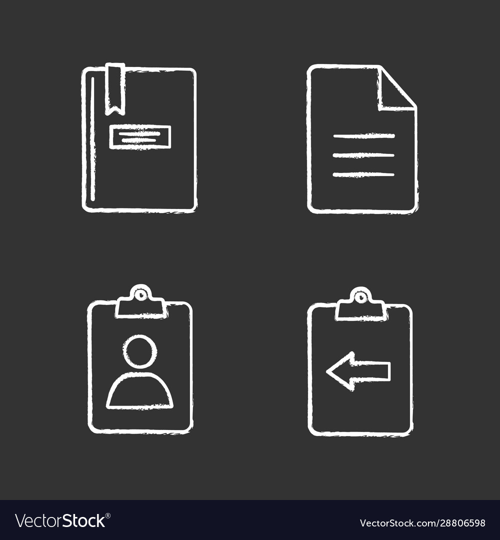 Chalkboard UI Icons - Notizblock Datei Zwischenablage