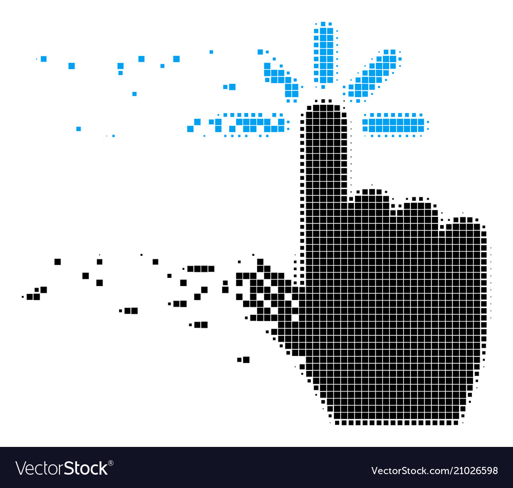 Click decomposed pixel icon vector image Click decomposed pixel icon