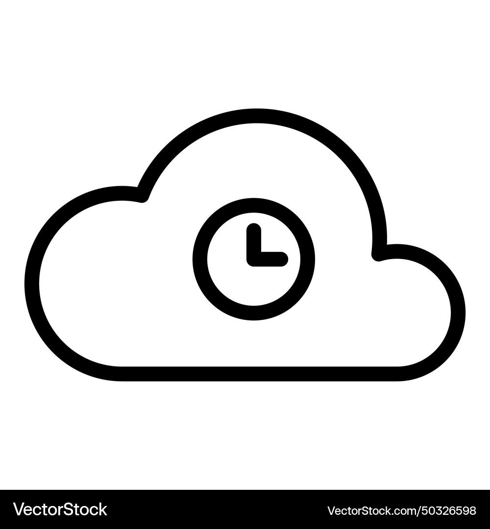 Cloud data time flat icon isolated on white Vector Image