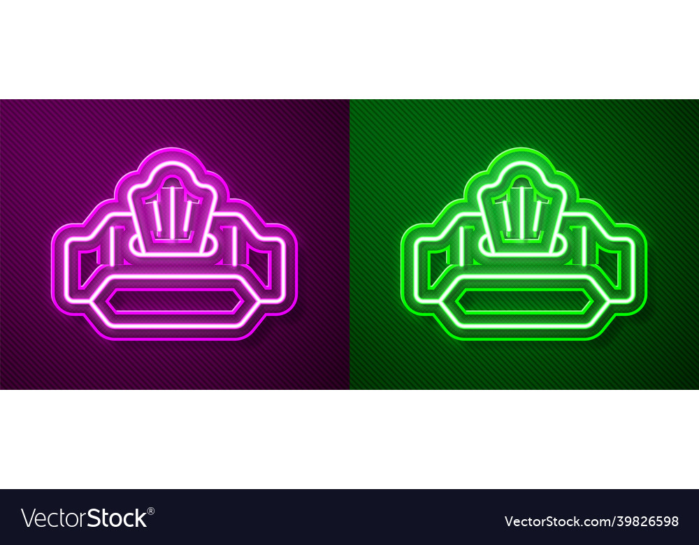 Glowing neon line wet wipe pack icon isolated