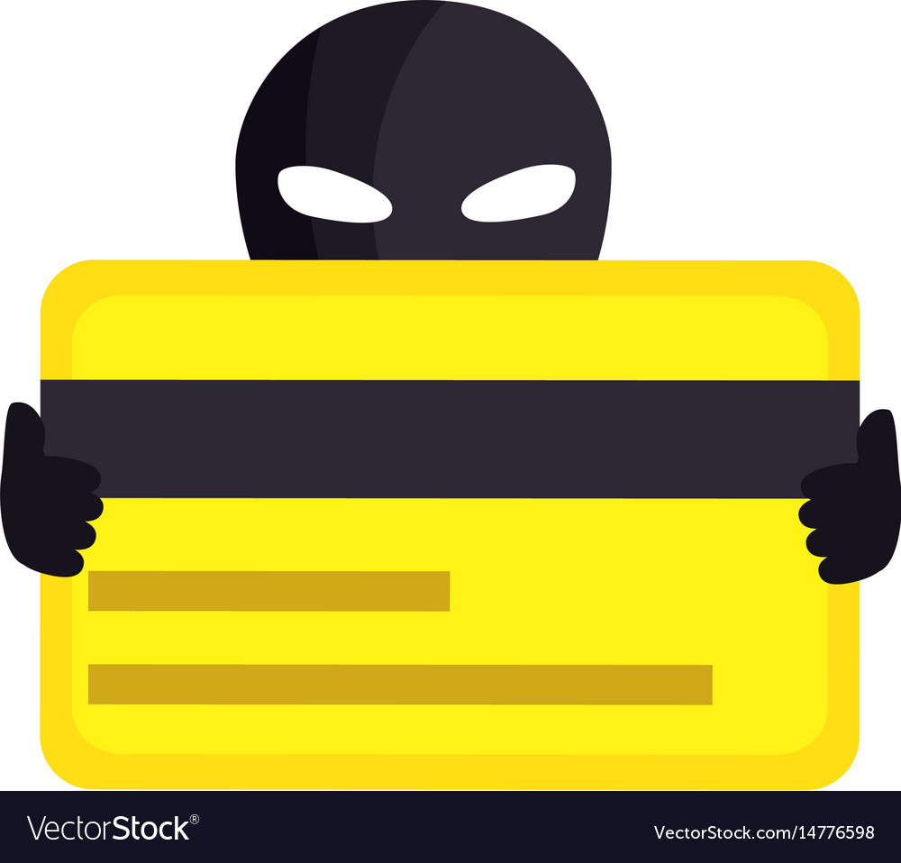 Hacker with credit card avatar character