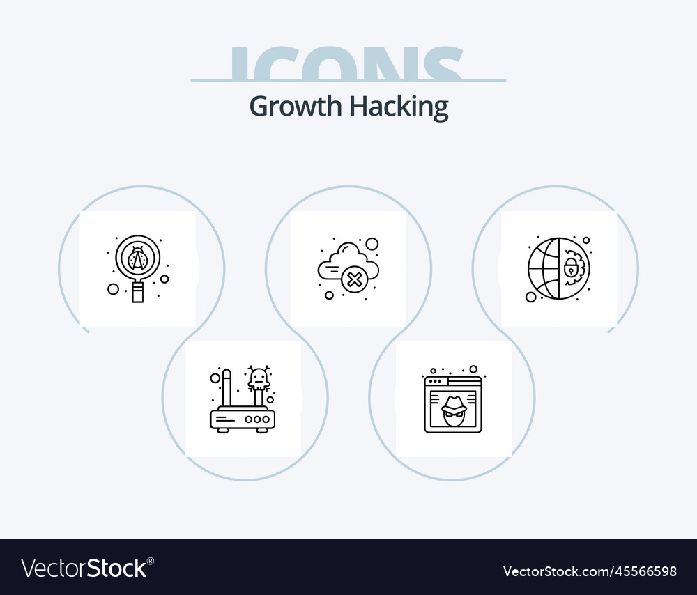 Hacking line icon pack 5 design deposit