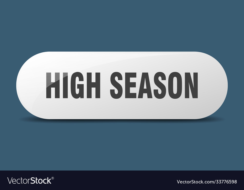 High season button sticker banner rounded glass