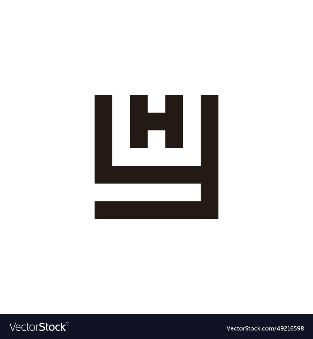 Letter h and y square geometric symbol simple logo