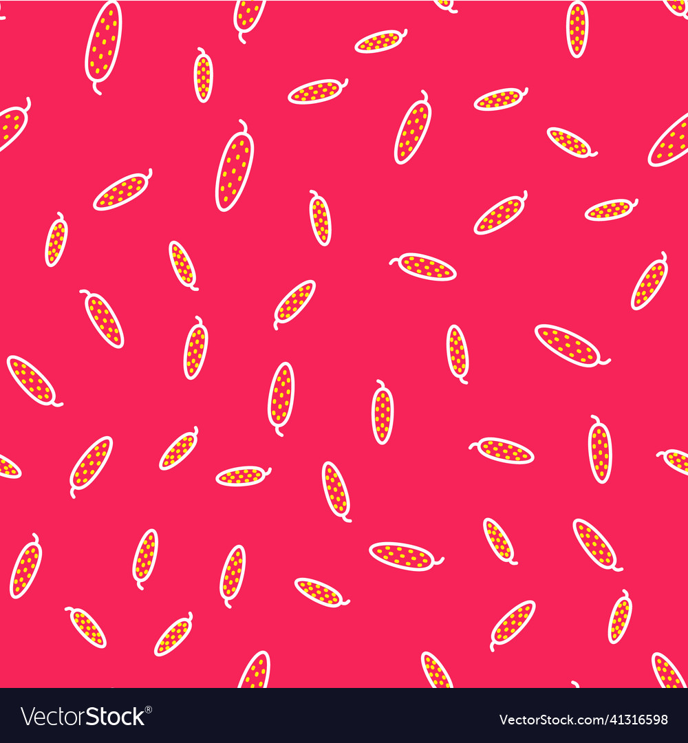 Line fresh cucumber icon isolated seamless pattern vector image Line fresh cucumber icon isolated seamless pattern