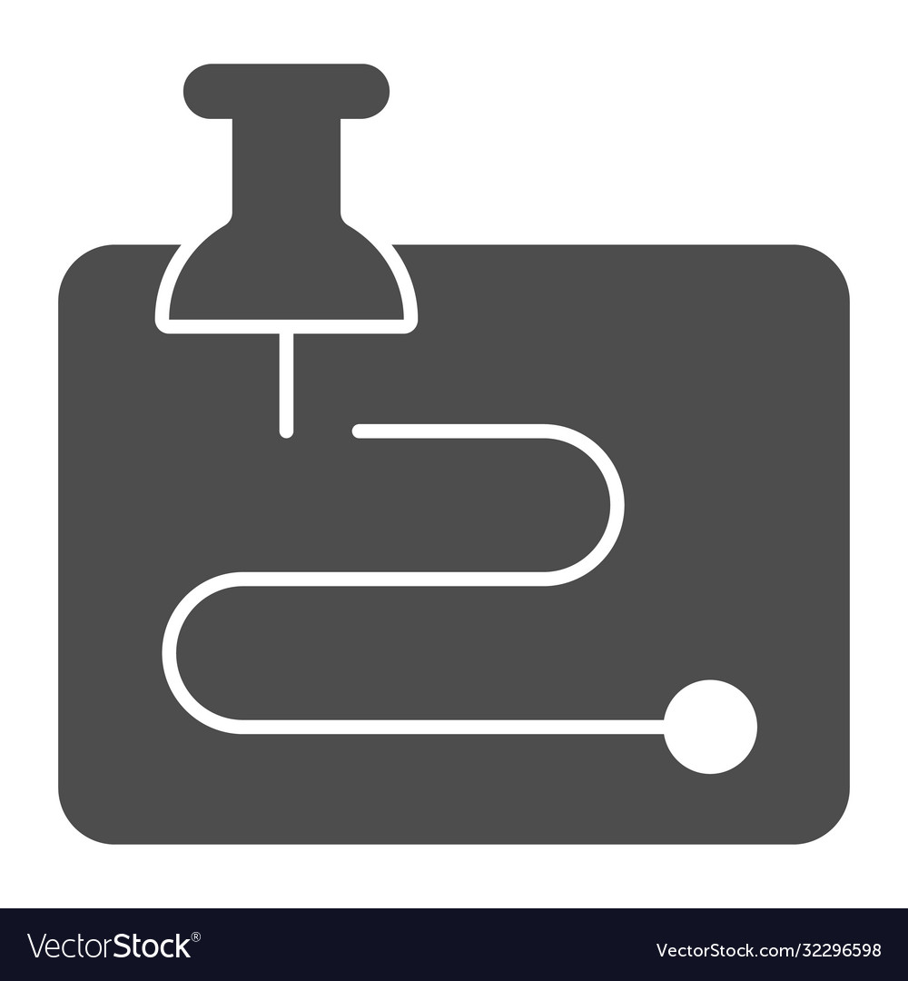 Location marker and route solid icon navigation vector image Location marker and route solid icon navigation