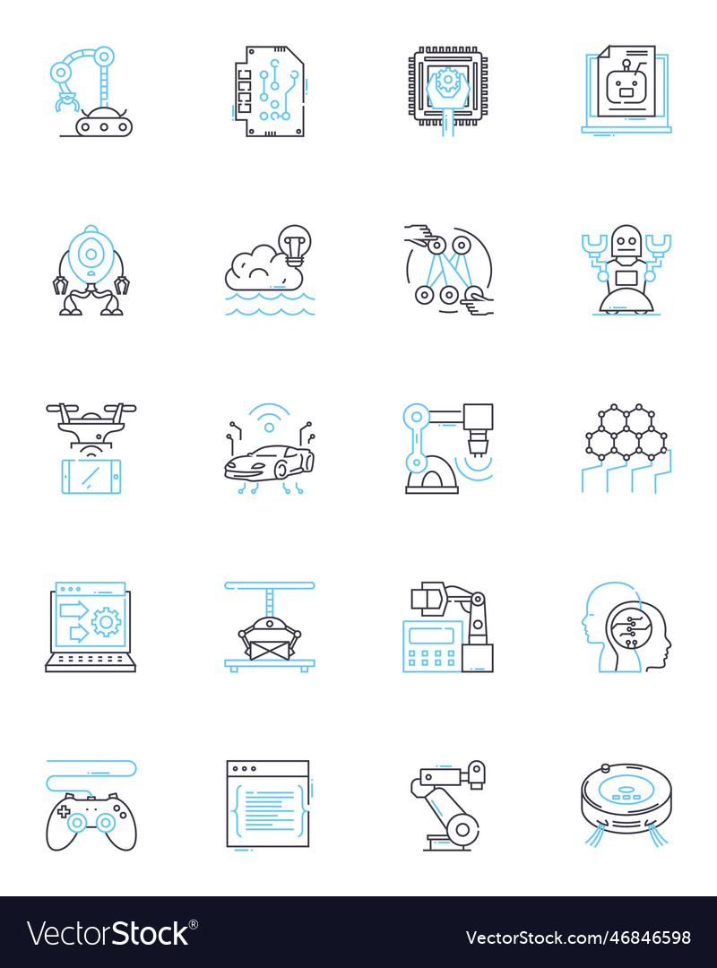 Machine learning linear icons set classification