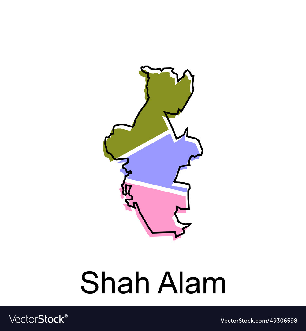 Map city of shah alam design template high Vector Image