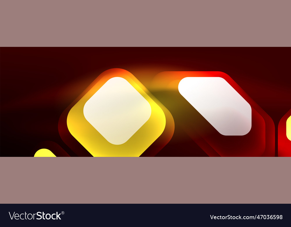 Neon lines squares and round shapes abstract