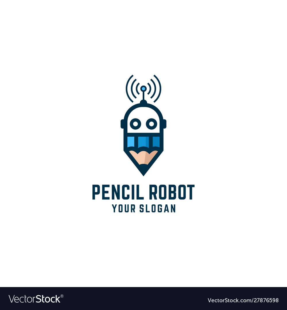 Pencil robot logo