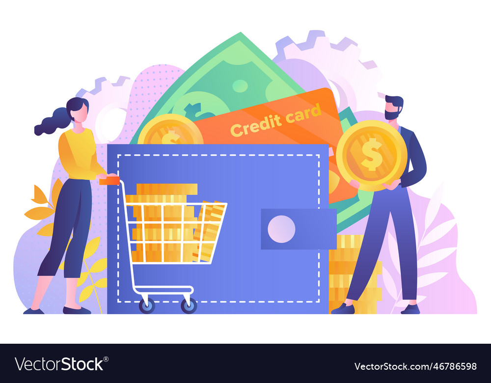 People with money concept Royalty Free Vector Image