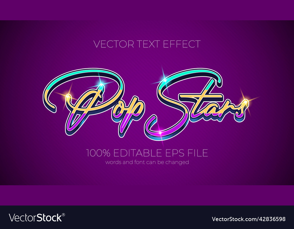Pop Stars Editable Text Effect