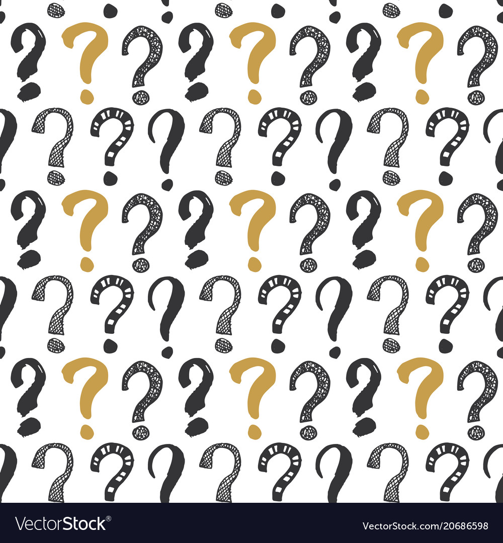 Questions marks seamless pattern hand drawn vector image Questions marks seamless pattern hand drawn
