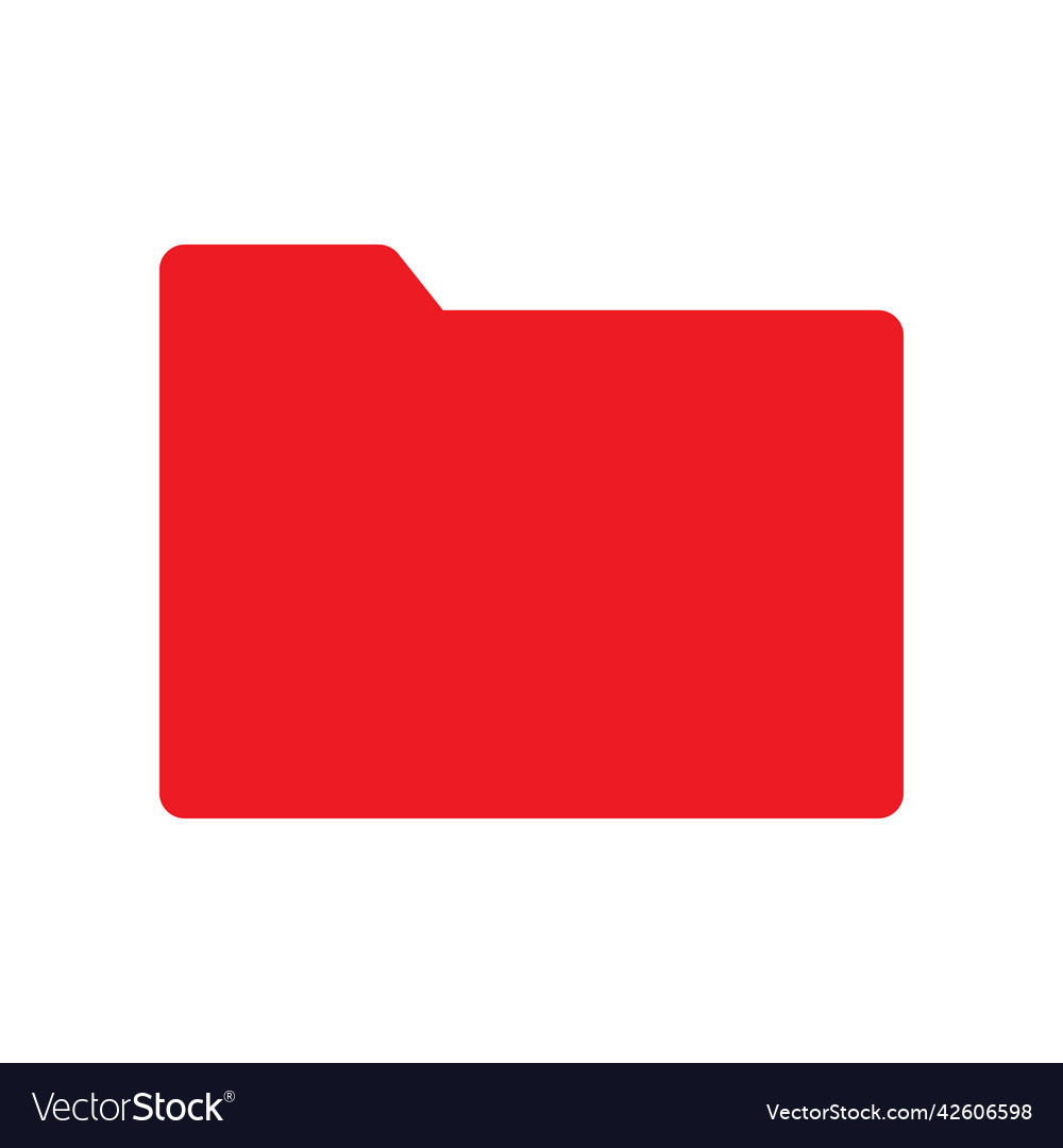Red folder solid icon vector image Red folder solid icon