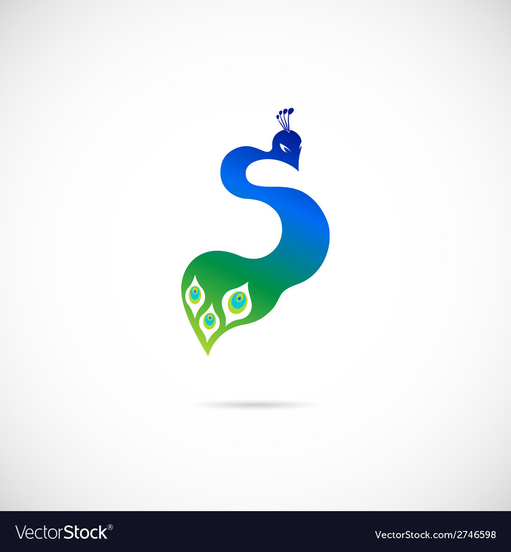 s shaped peacock abstract