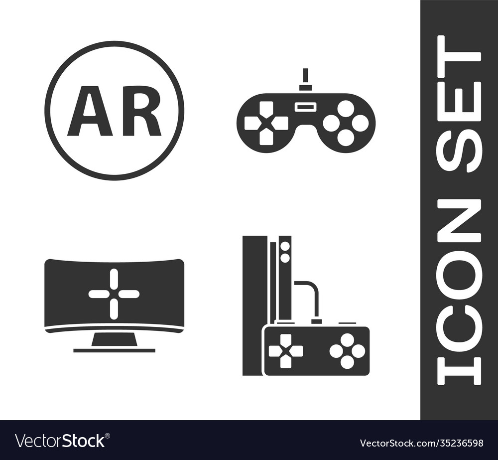 Set game console with joystick ar augmented