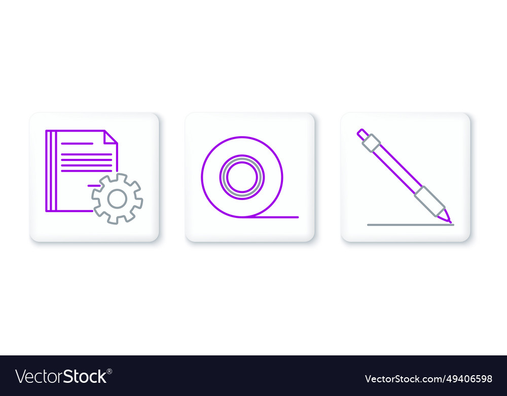 Set line pen document settings with gears