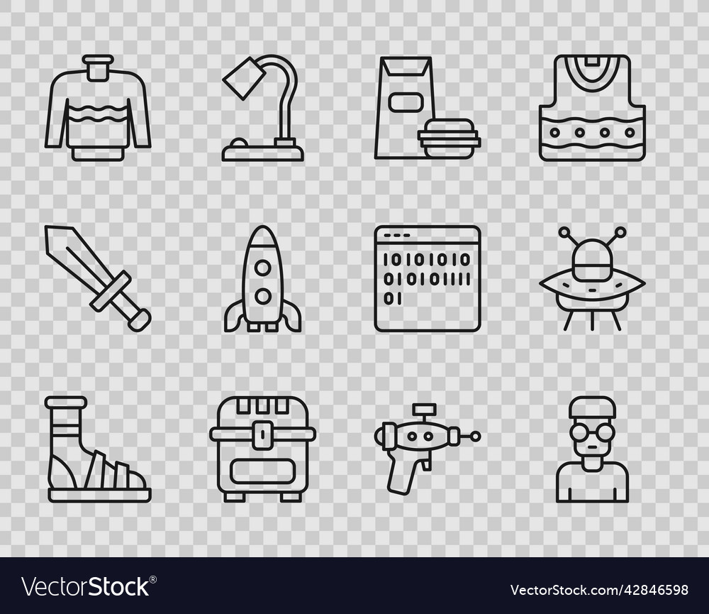 Set line slippers with socks nerd geek burger vector image Set line slippers with socks nerd geek burger