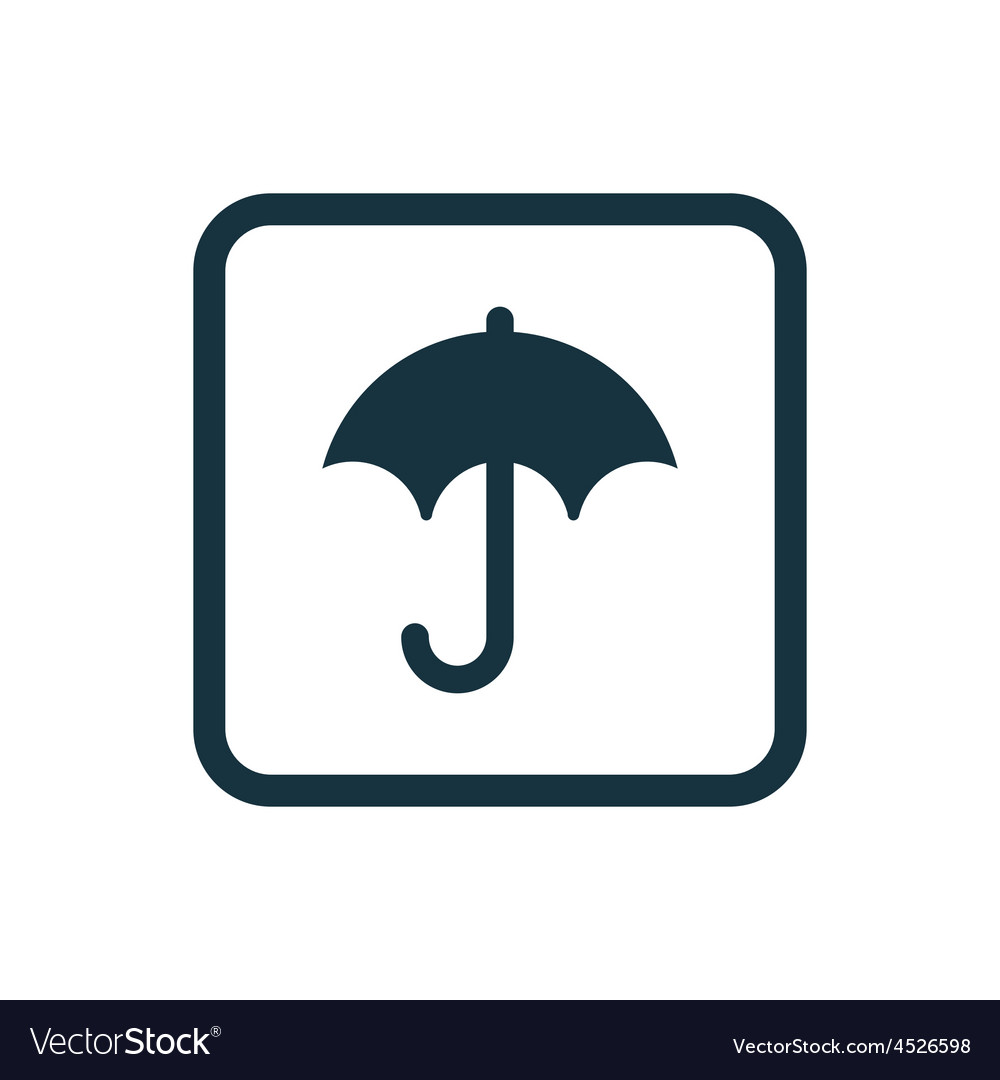 Umbrella icon rounded squares button Royalty Free Vector