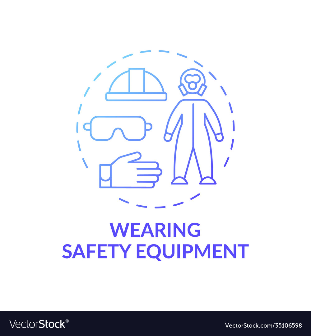 Wearing safety equipment concept icon Royalty Free Vector