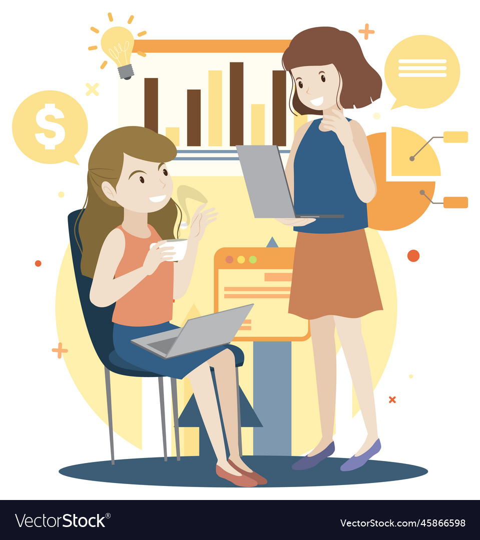 Working characters flat design for web banner Vector Image Working characters flat design for web banner