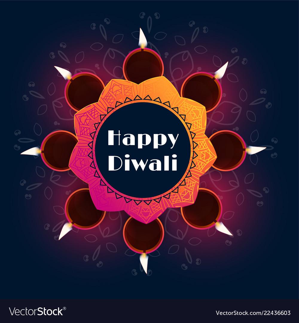 Beautiful diwali diya decoration background design