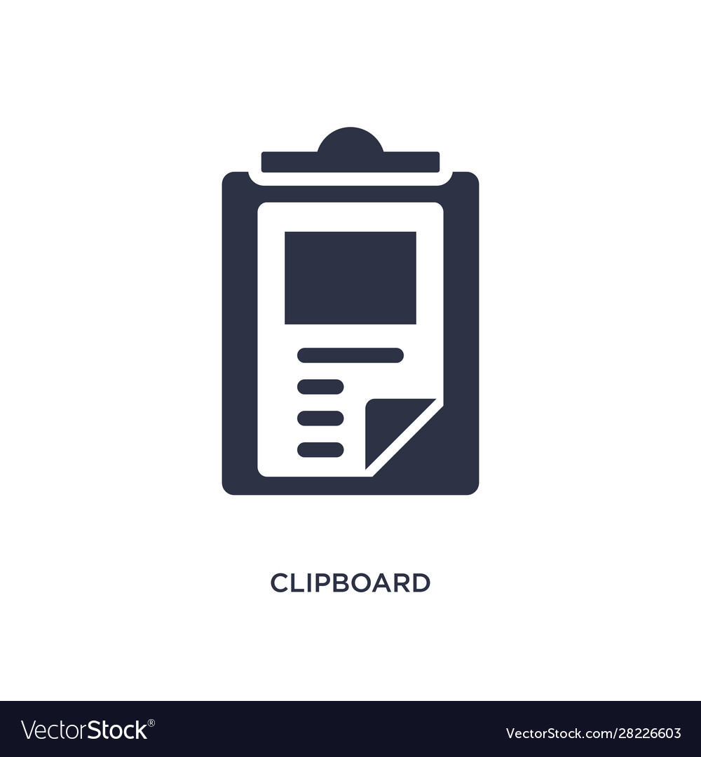 Clipboard icon on white background simple element