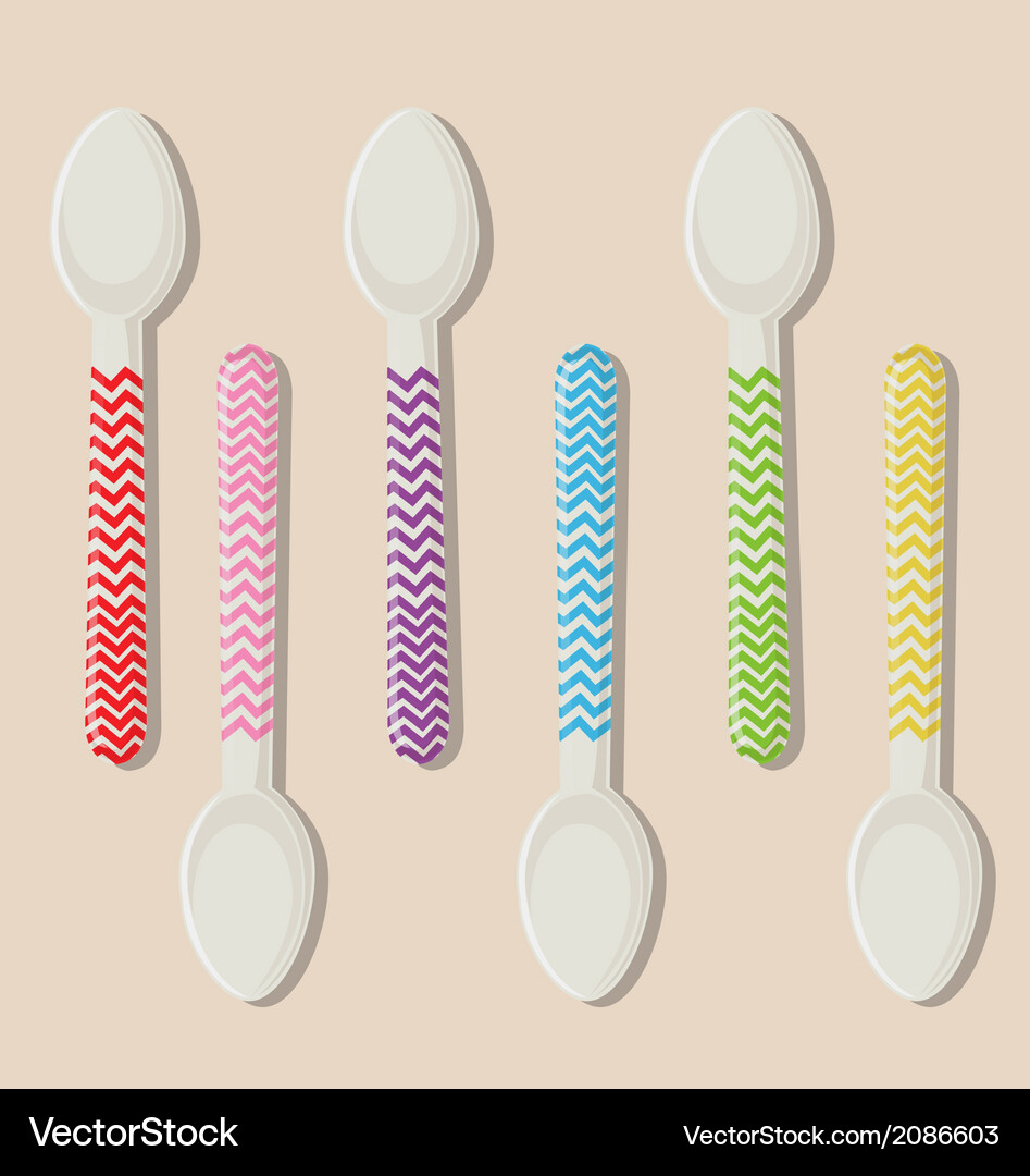Collection of set spoons Royalty Free Vector Image