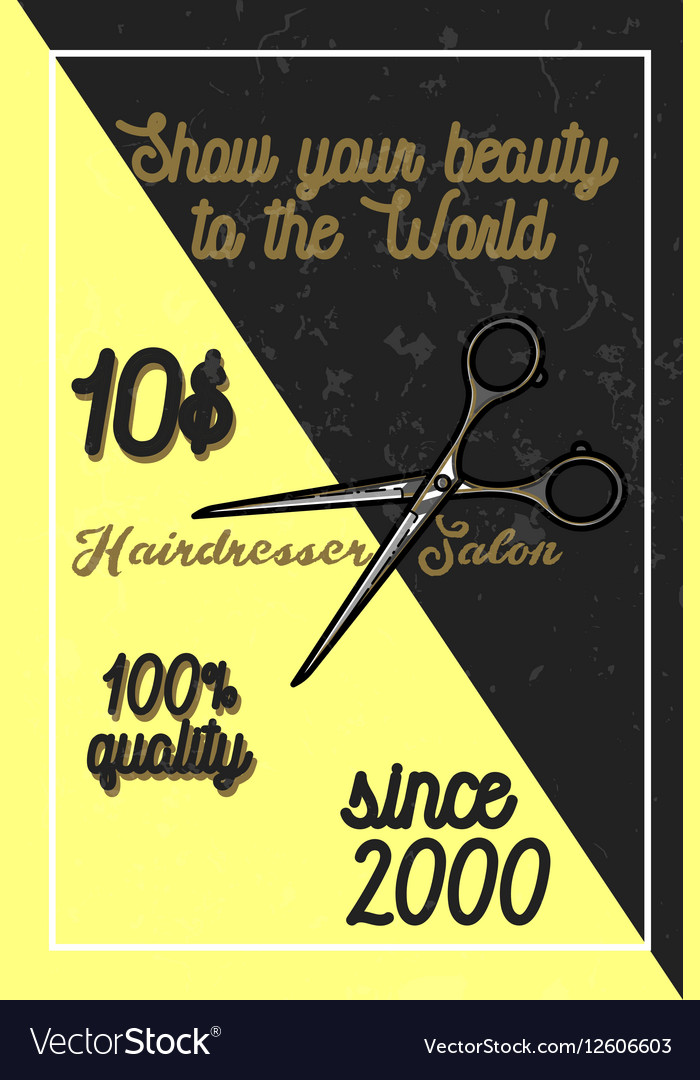 Color Vintage Hairdresser Salon Banner Royalty Free Vector