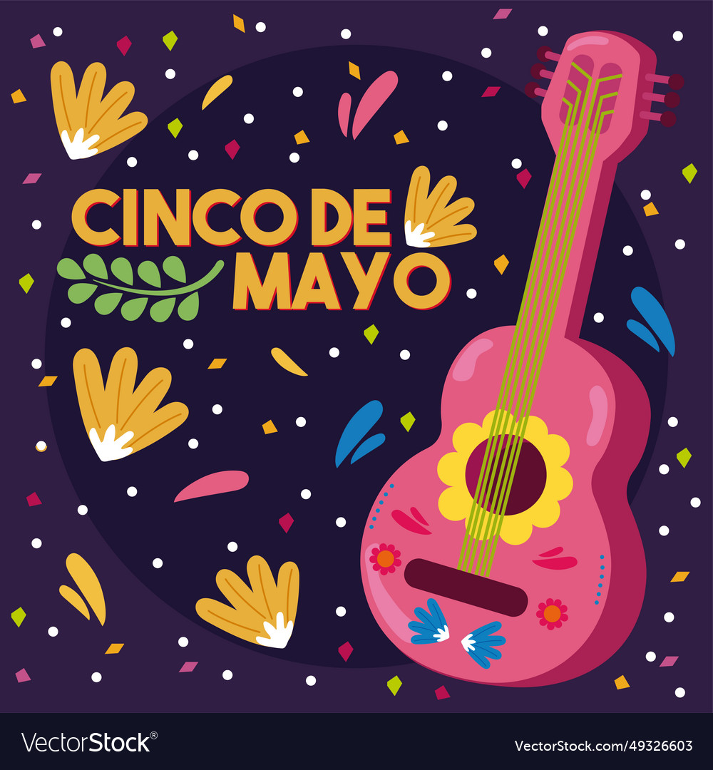 Colored cinco de mayo poster with a traditional