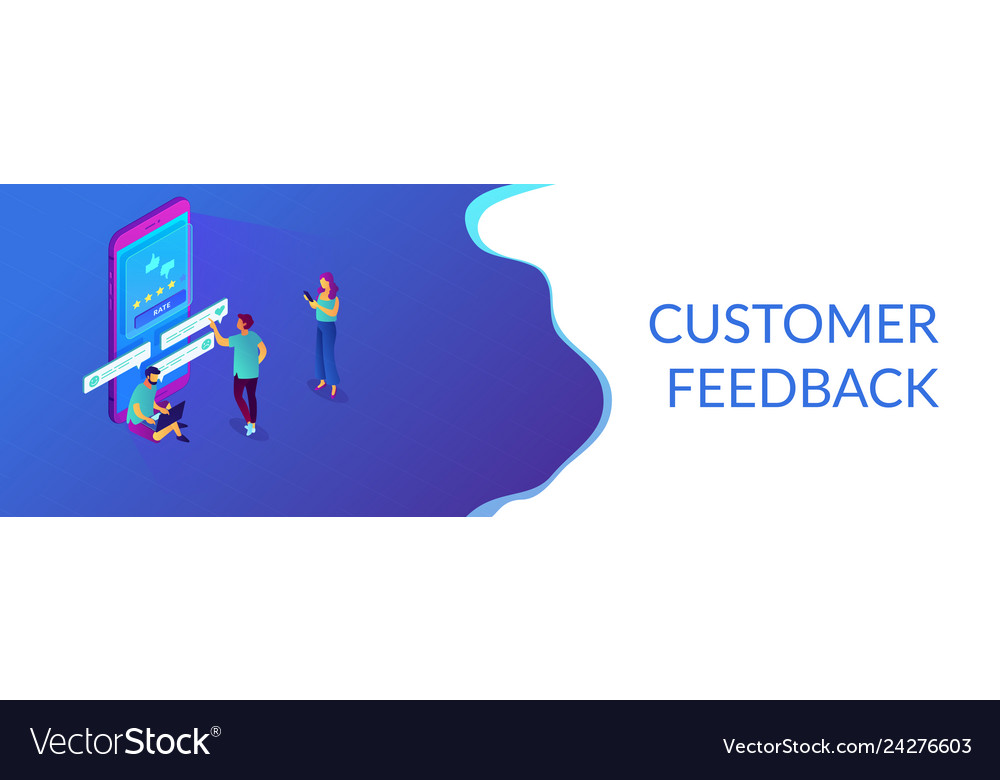 Kundenfeedback Isometrisch Banner