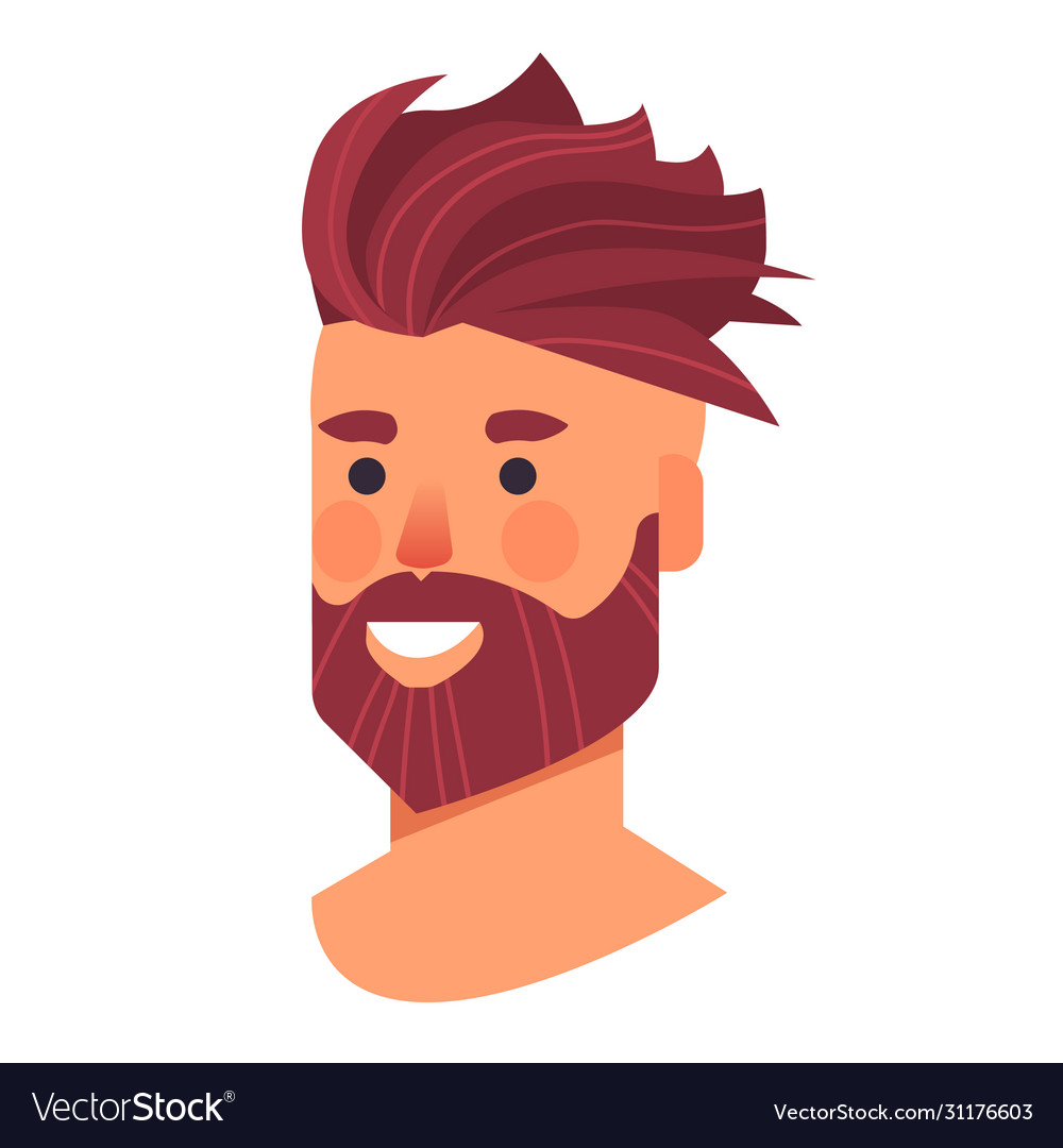 Man head avatar beautiful human face male cartoon