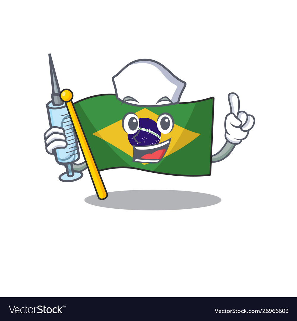 Nurse Flagge brazil isoliert mit Cartoon