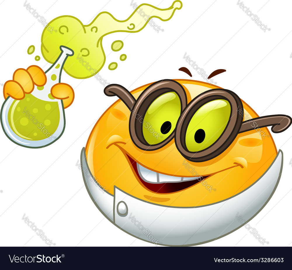 Scientist emoticon Royalty Free Vector Image VectorStock