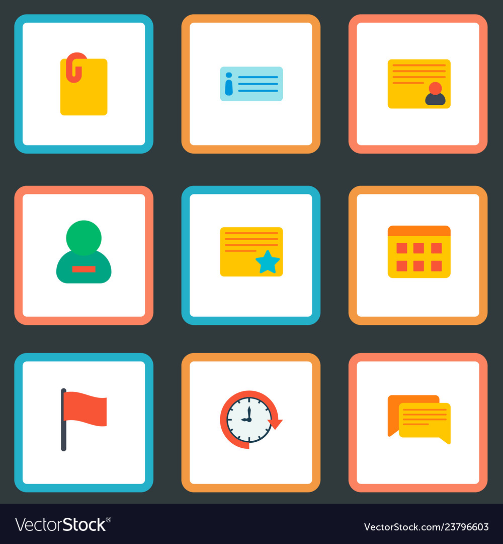 Set task manager icons flat style symbols Vector Image Set task manager icons flat style symbols