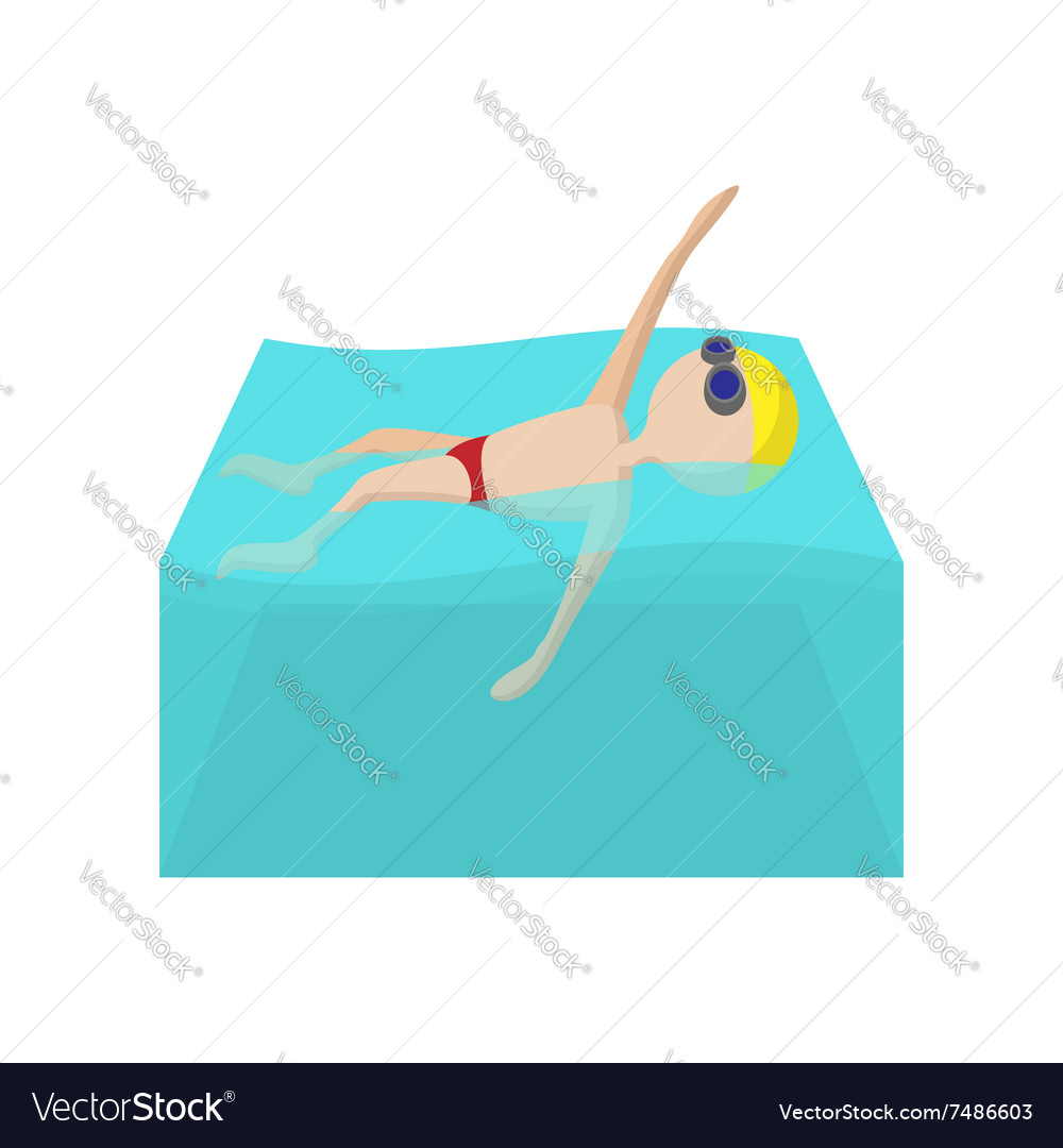 Swimming backstroke cartoon icon Royalty Free Vector Image