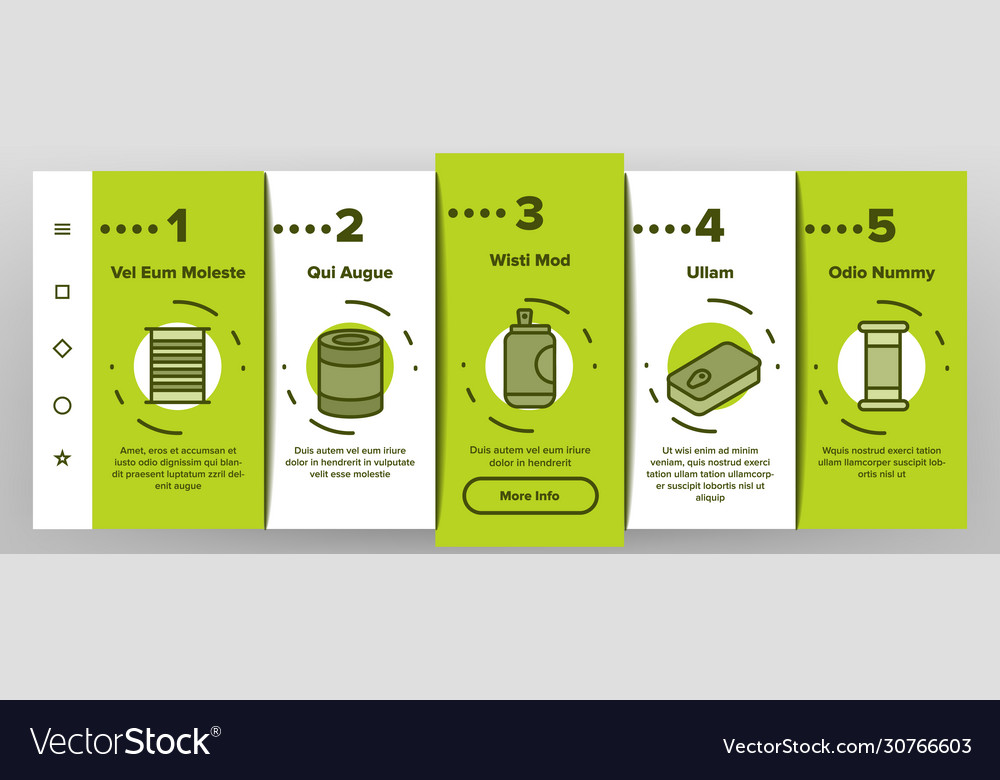 Tin can container onboarding icons set