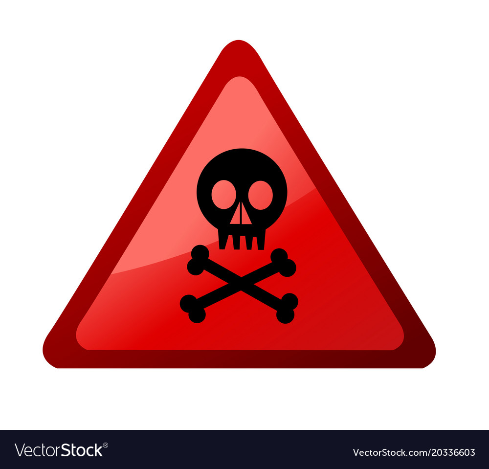 Warning sign with skull Royalty Free Vector Image