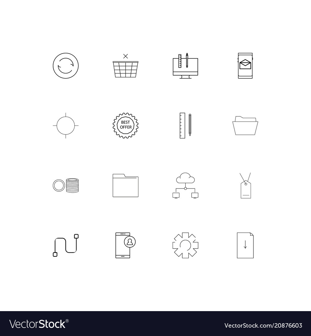 Web linear thin icons set outlined simple