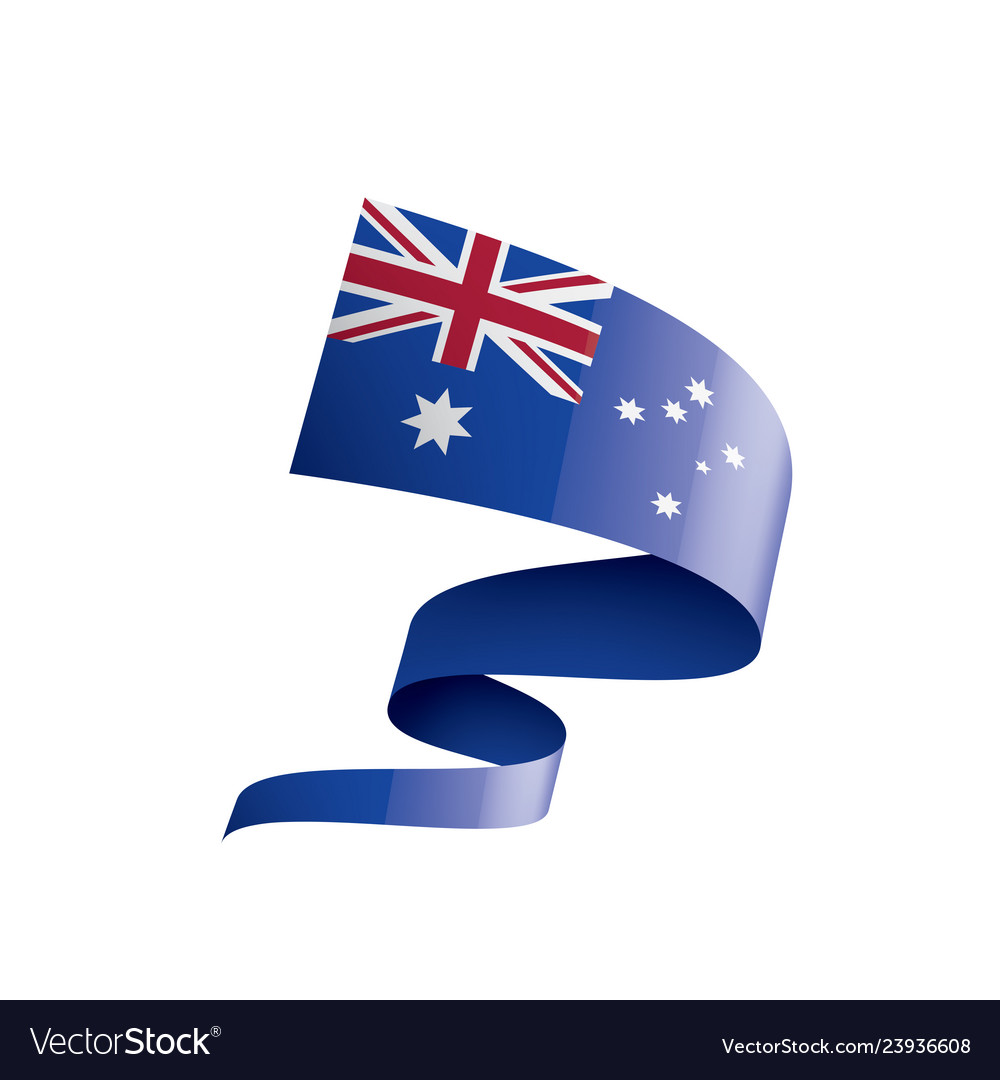 Australia flag on a white