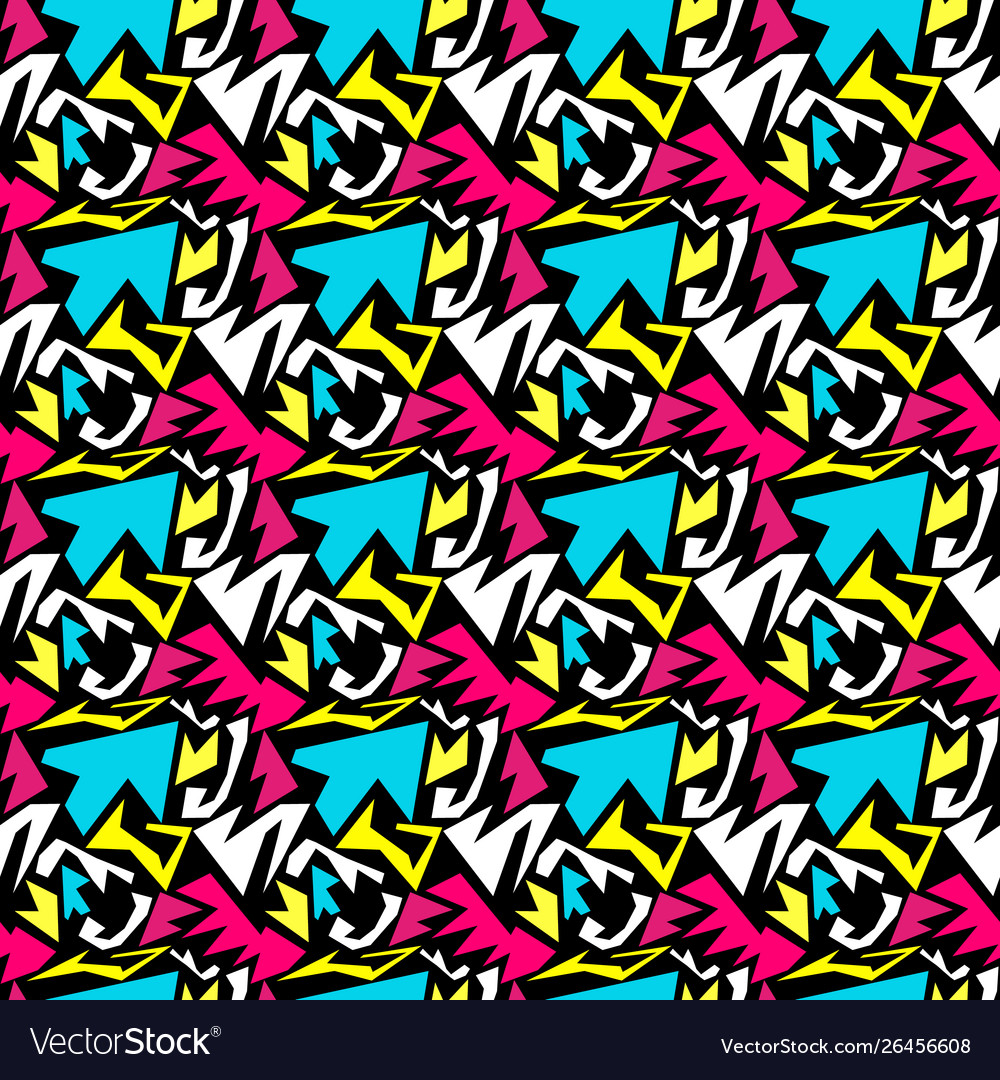 Bright geometric colored seamless pattern