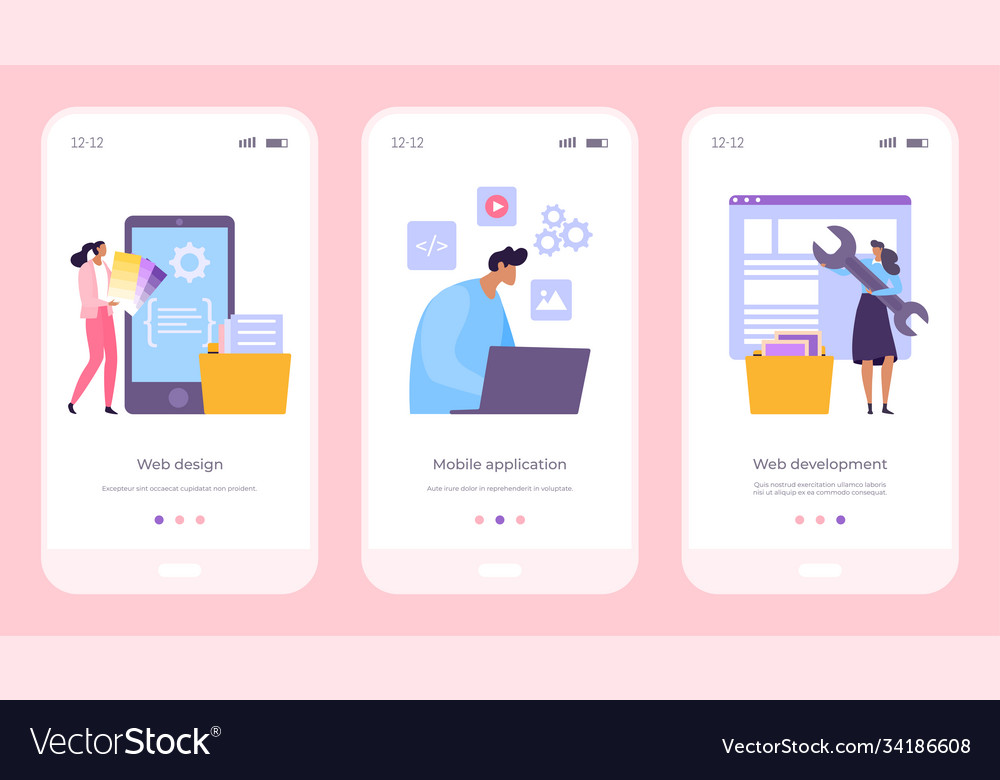 Business app design web and mobile application vector image Business app design web and mobile application