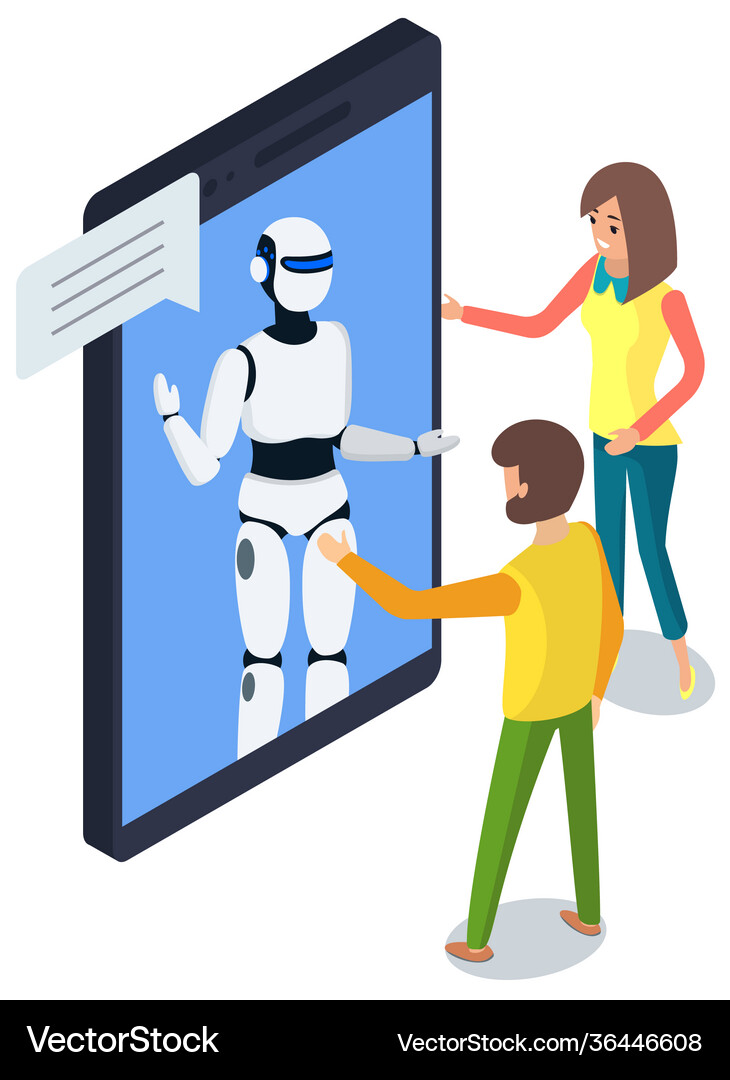 Chatbot concept support robot technology digital Vector Image