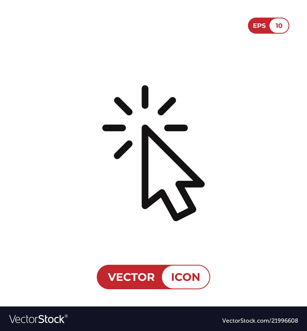 Click icon cursor symbol vector image Click icon cursor symbol