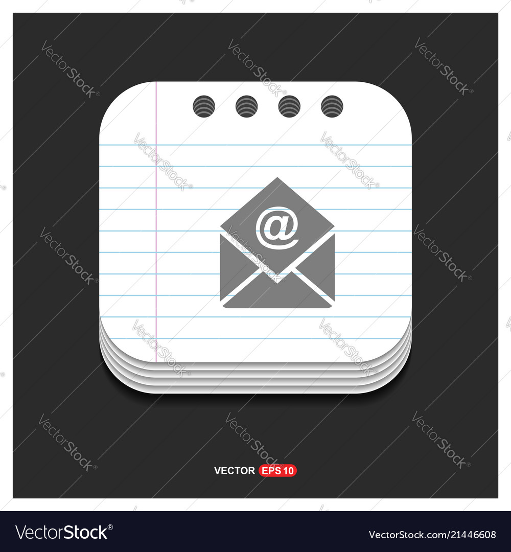 Email icon gray on notepad style template