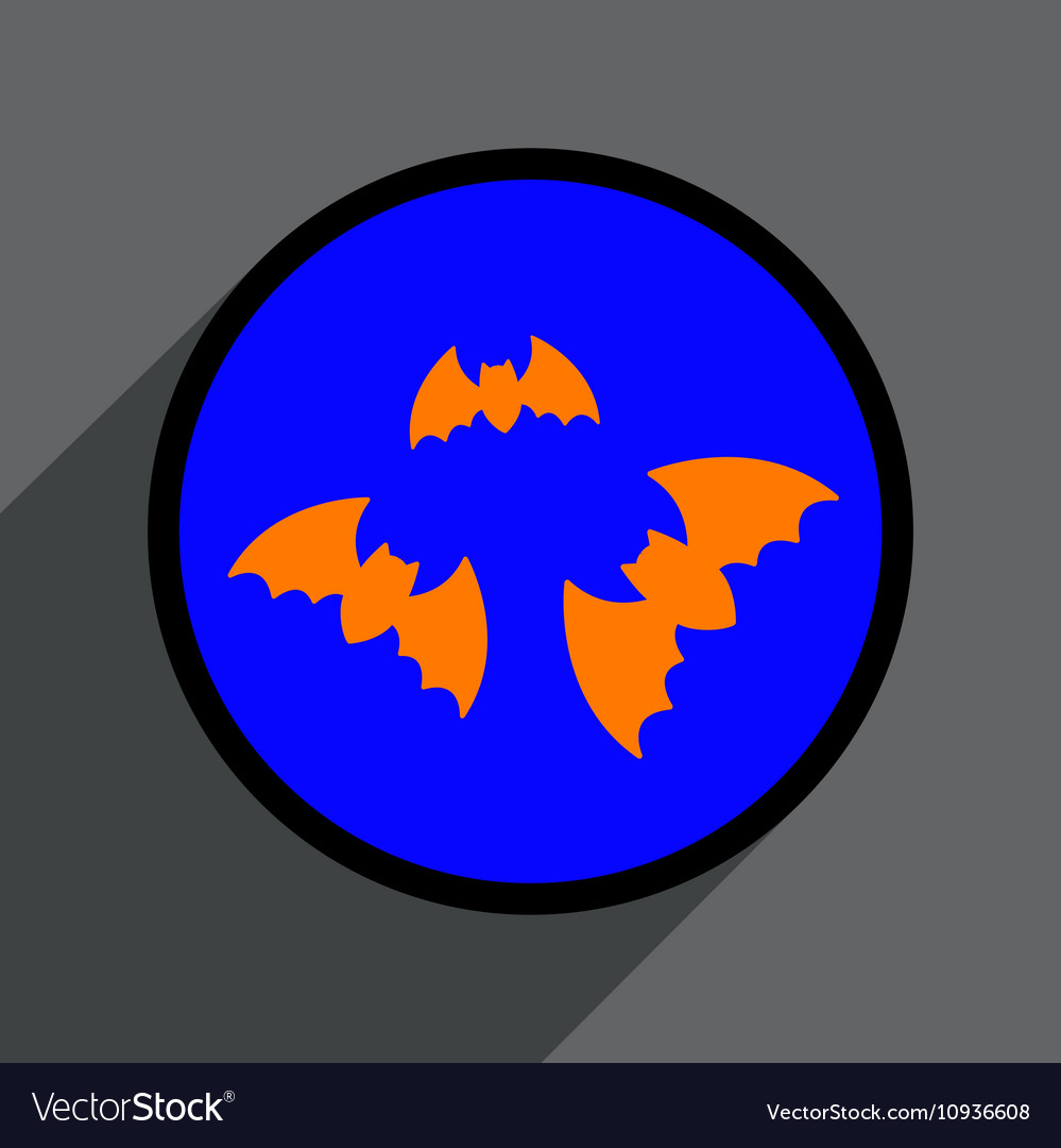 Flat with shadow icon bats on a colored background
