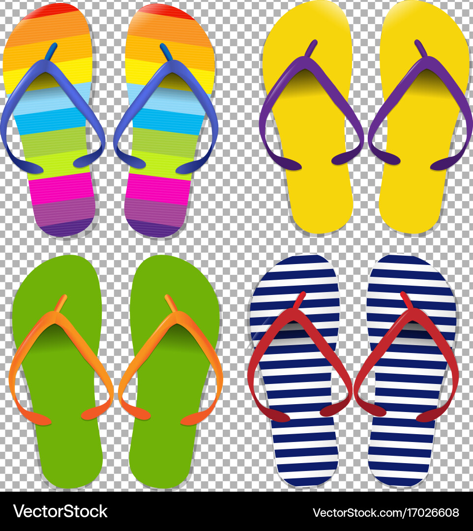 Flip flops set Royalty Free Vector Image - VectorStock